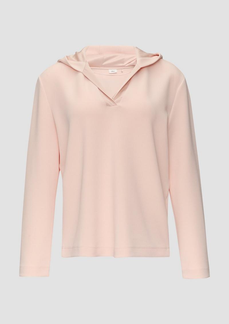 s.Oliver Kapuzenshirt mit Satin-Details - rosa