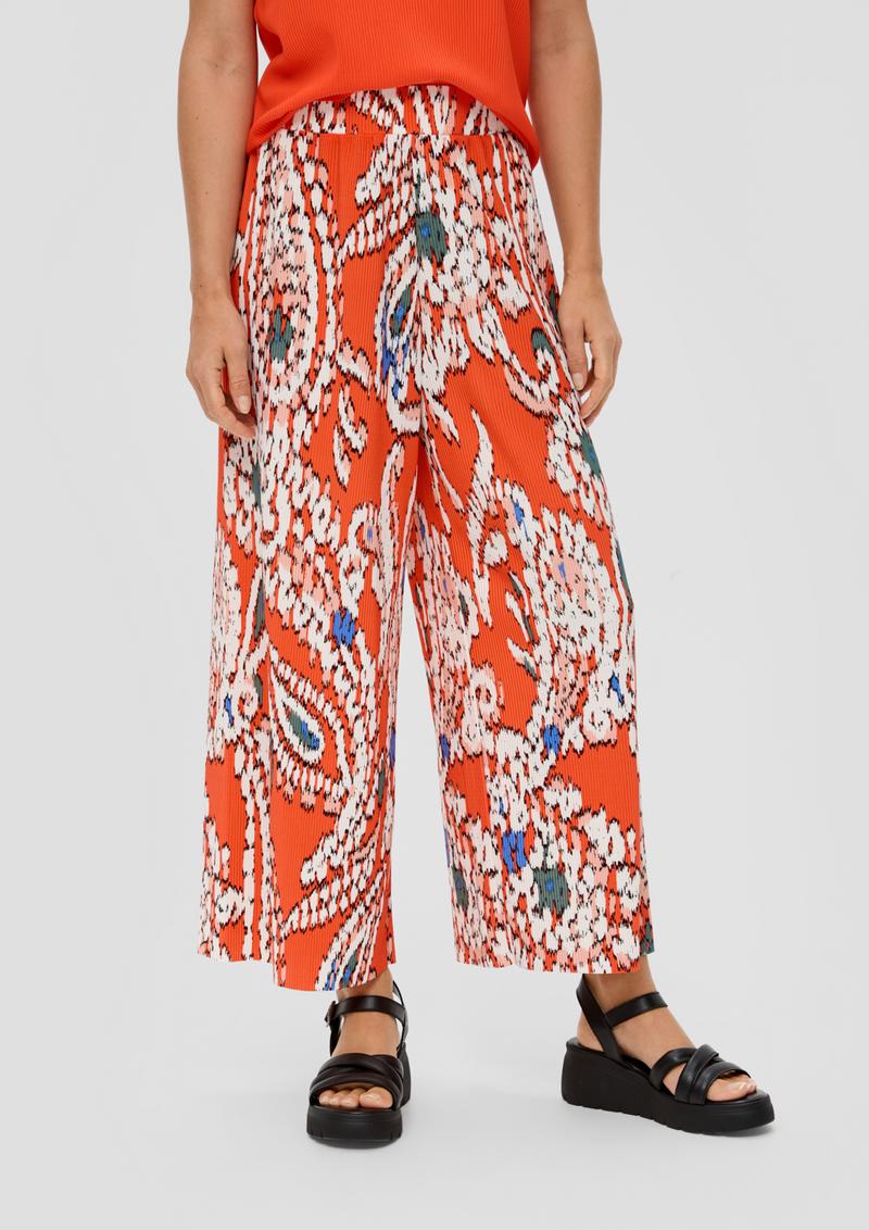 s.Oliver Regular: Plissierte Culottes aus Jersey - koralle
