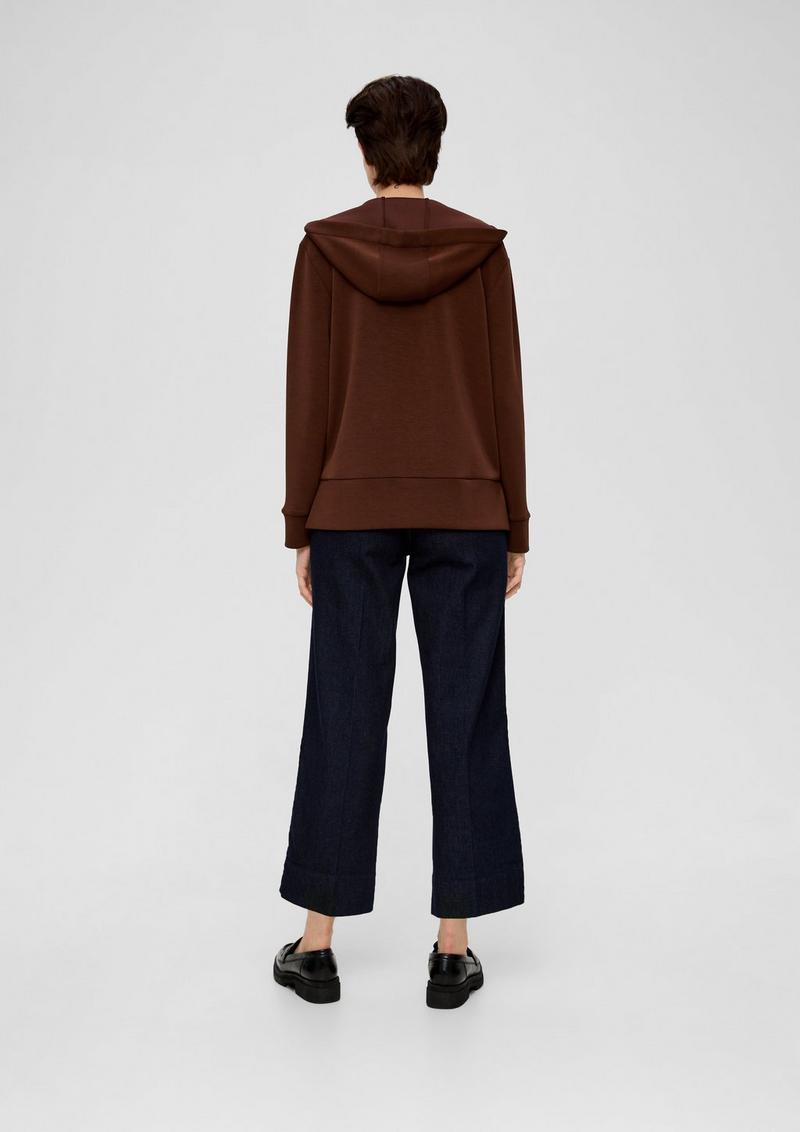 s.Oliver Hoodie aus weichem Modalmix - dunkelbraun