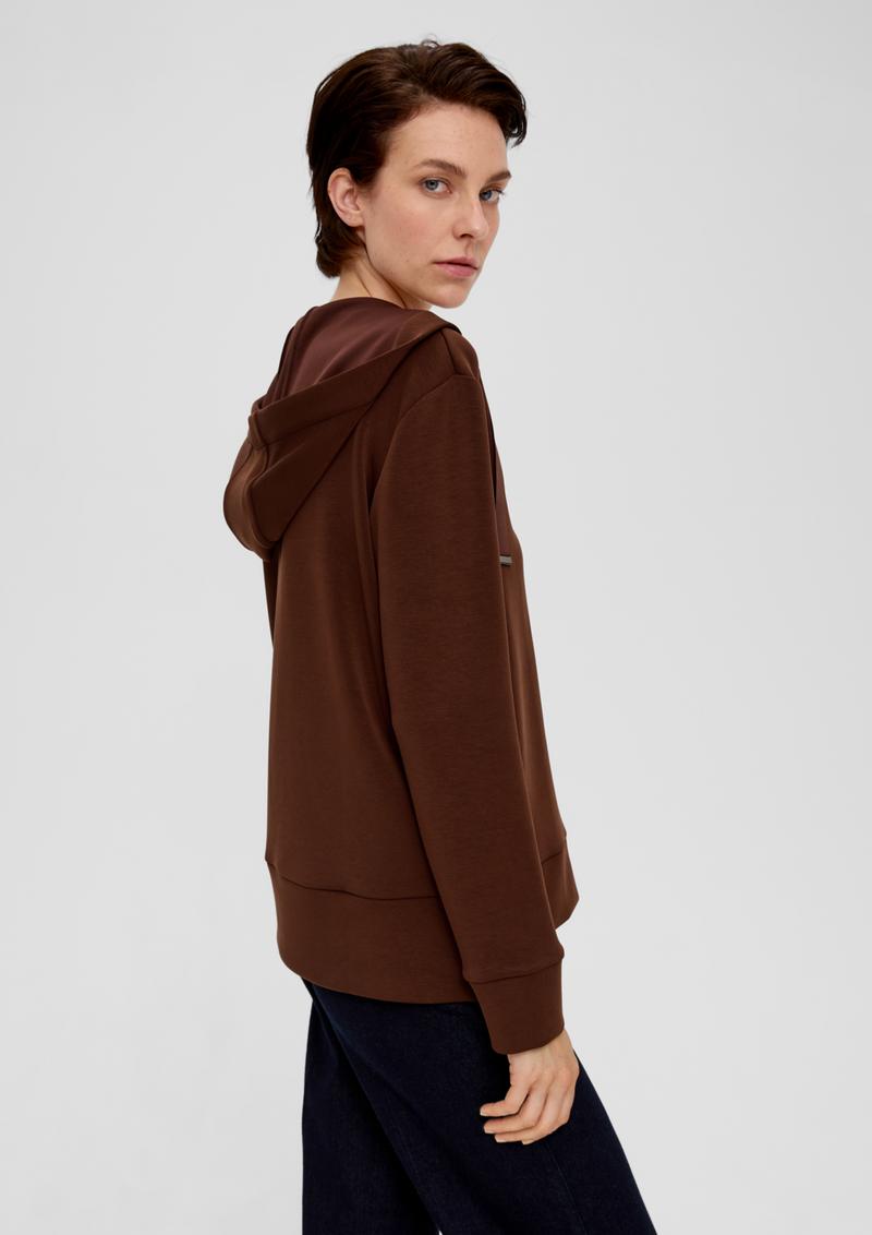 s.Oliver Hoodie aus weichem Modalmix - dunkelbraun