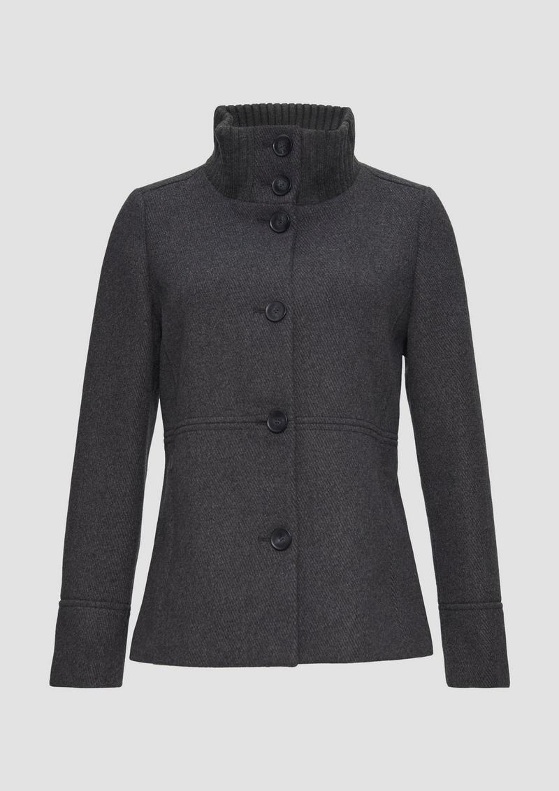 s.Oliver Twilljacke mit Strick-Stehkragen und Eingrifftaschen - dunkelgrau