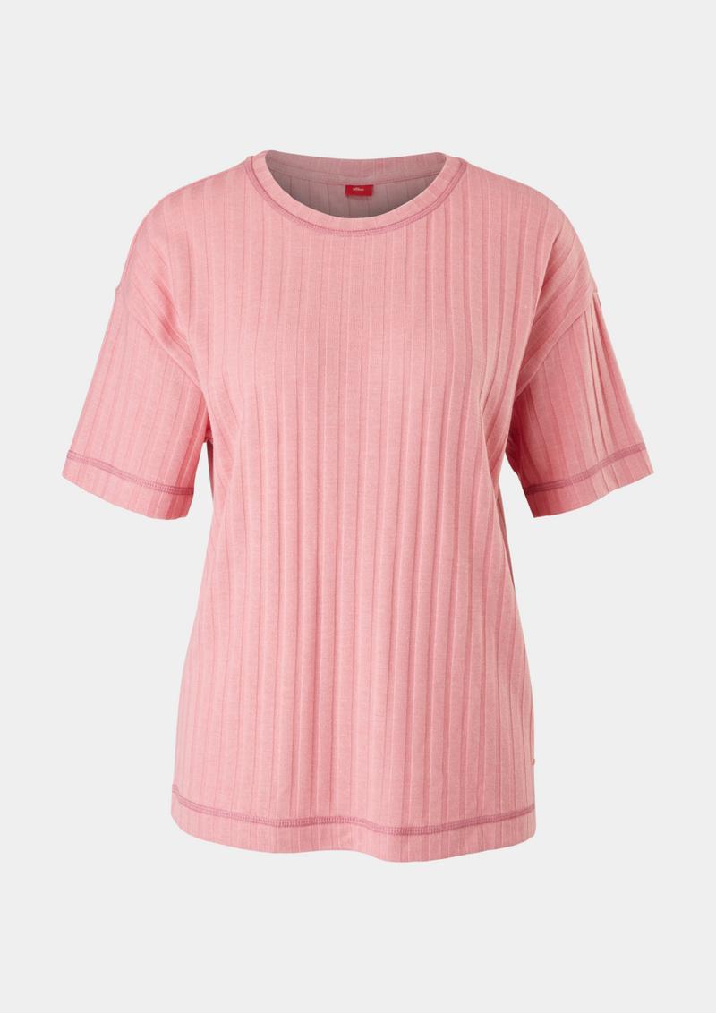 s.Oliver Pyjamaoberteil aus Rippware - pink