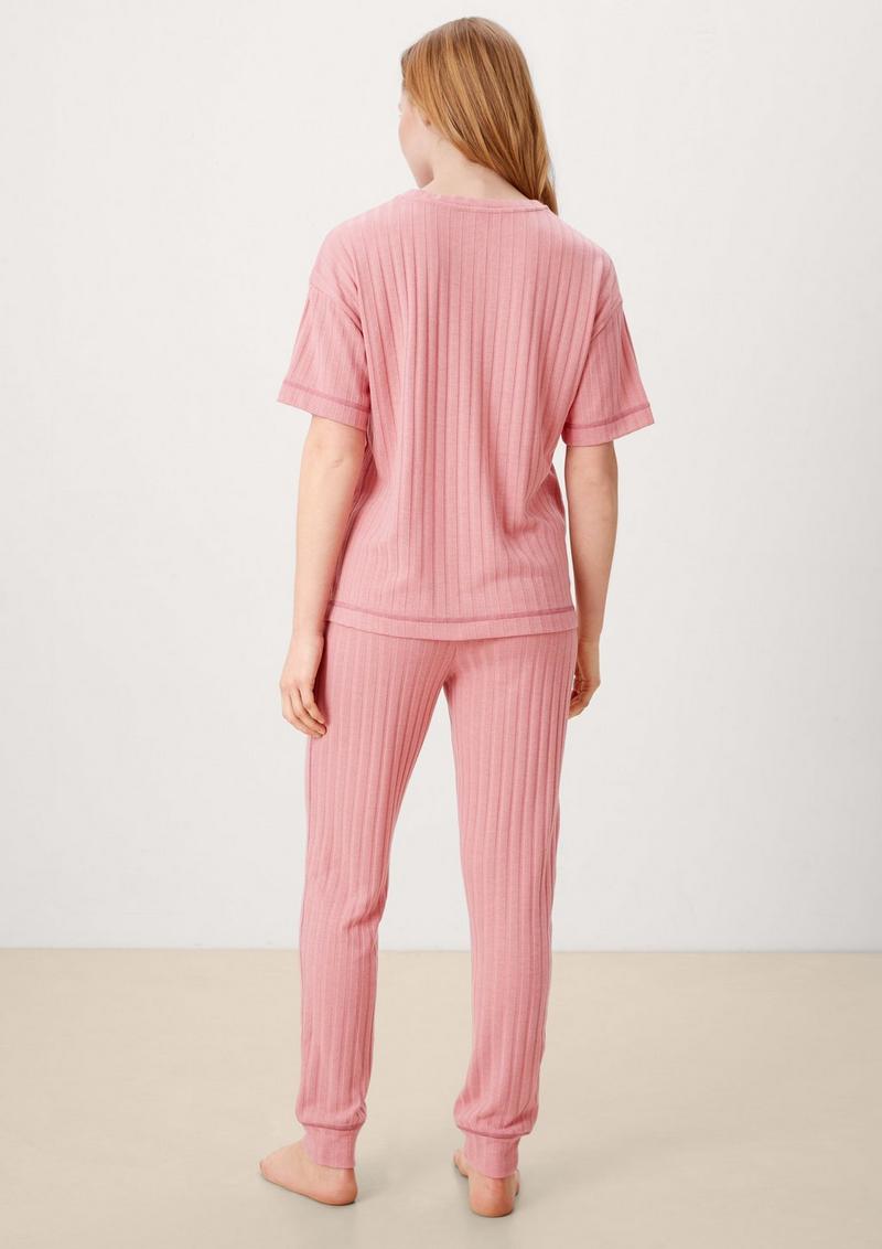 s.Oliver Pyjamaoberteil aus Rippware - pink