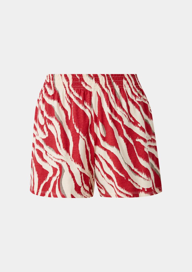 s.Oliver Pyjamashorts im Zebra-Muster - preiselbeere