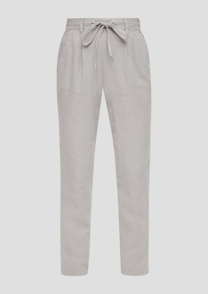 s.Oliver Regular: Hose aus Leinenmix - taubengrau