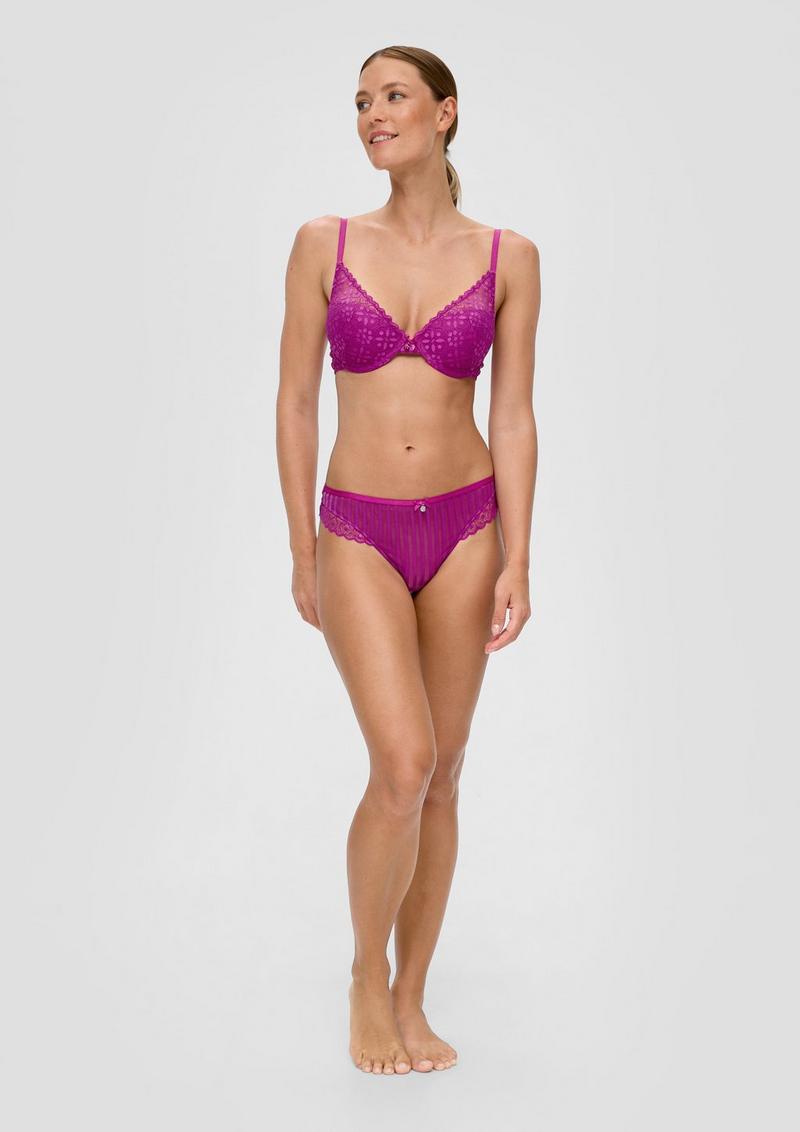 s.Oliver String in transparenter Streifenoptik - fuchsia