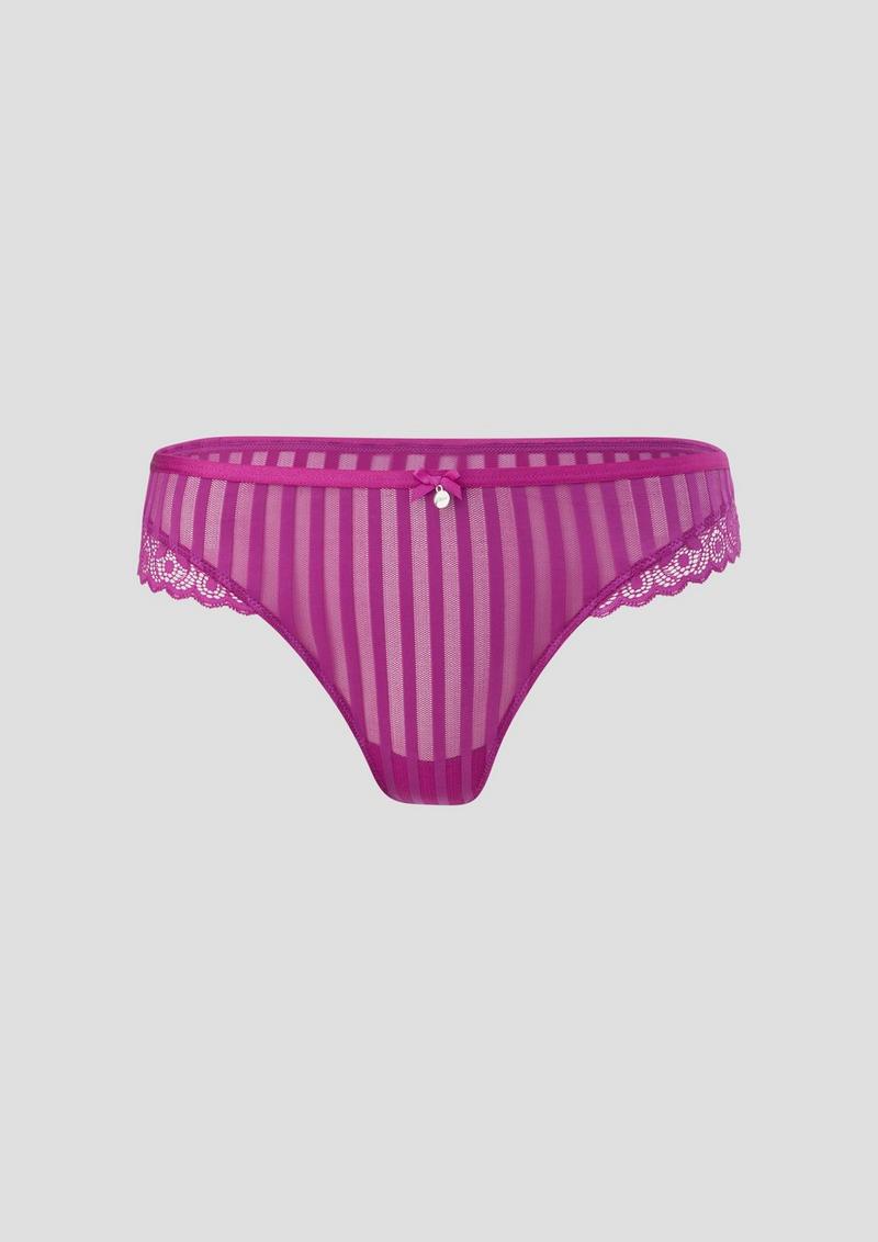s.Oliver String in transparenter Streifenoptik - fuchsia