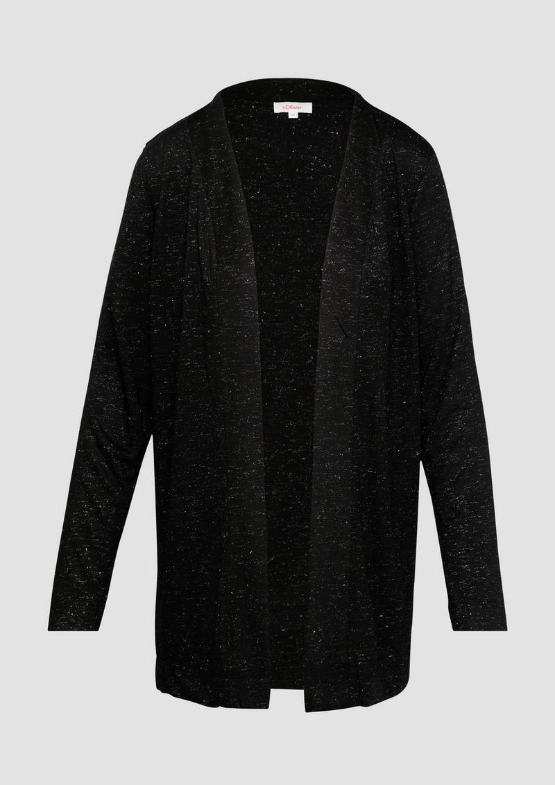 s.Oliver Langer Cardigan mit Glitzergarn - schwarz