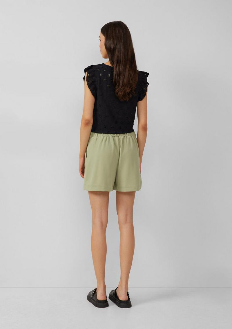 s.Oliver Shorts aus Interlockjersey - helles olivgrün