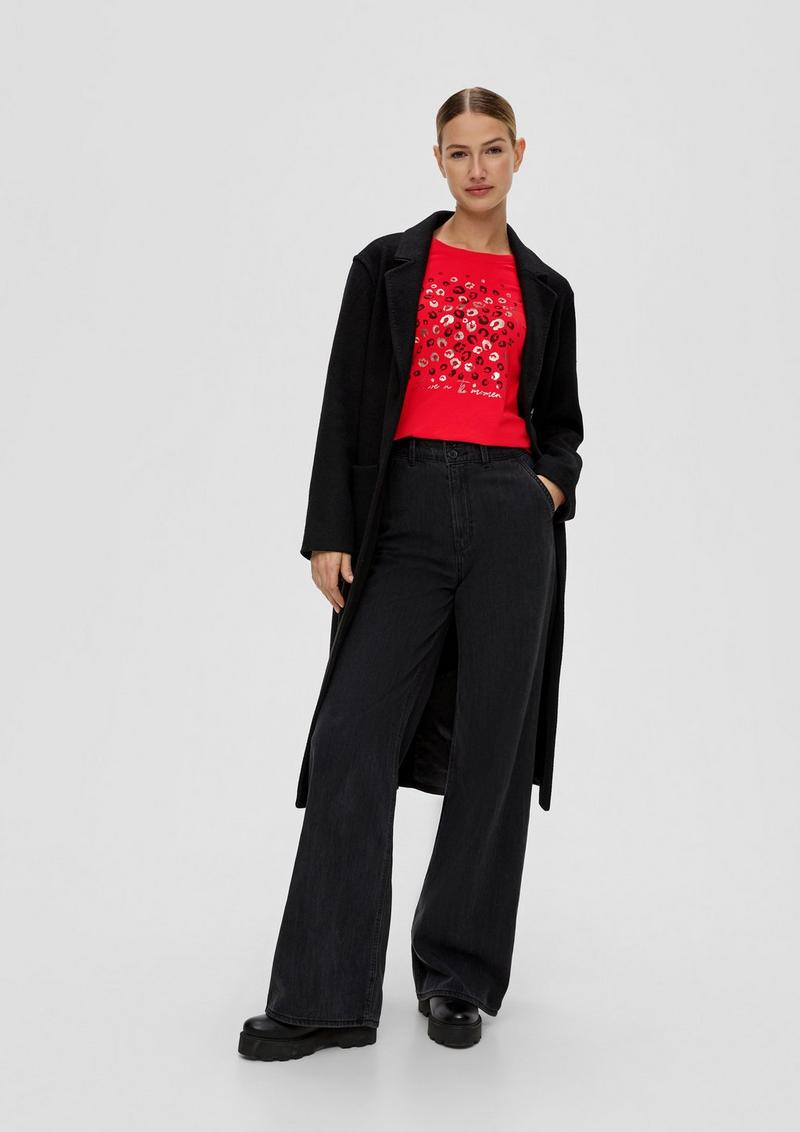 s.Oliver Longsleeve mit Pailletten - preiselbeere