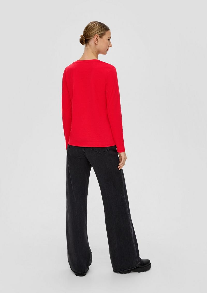 s.Oliver Longsleeve mit Pailletten - preiselbeere