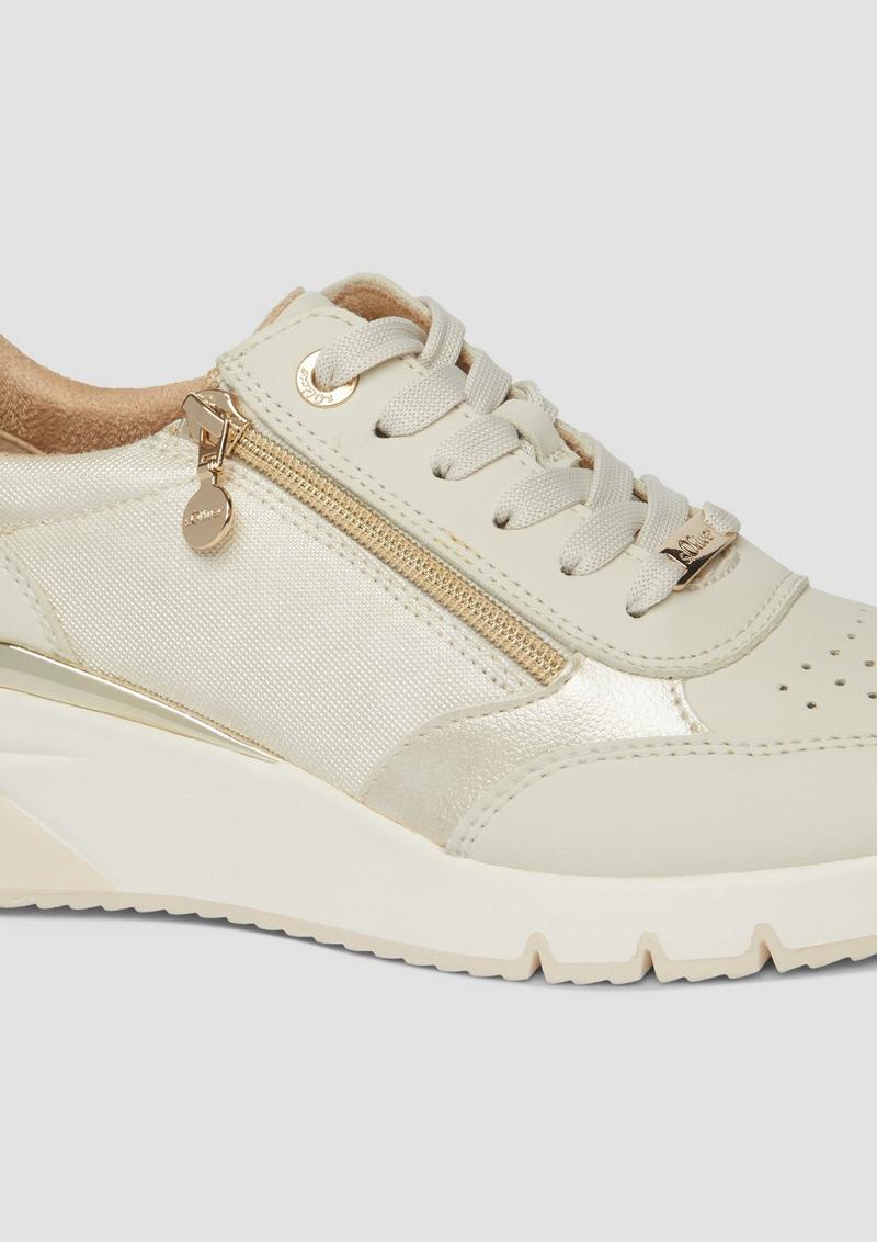 s.Oliver Sportive Sneaker mit Reißverschluss-Detail - beige