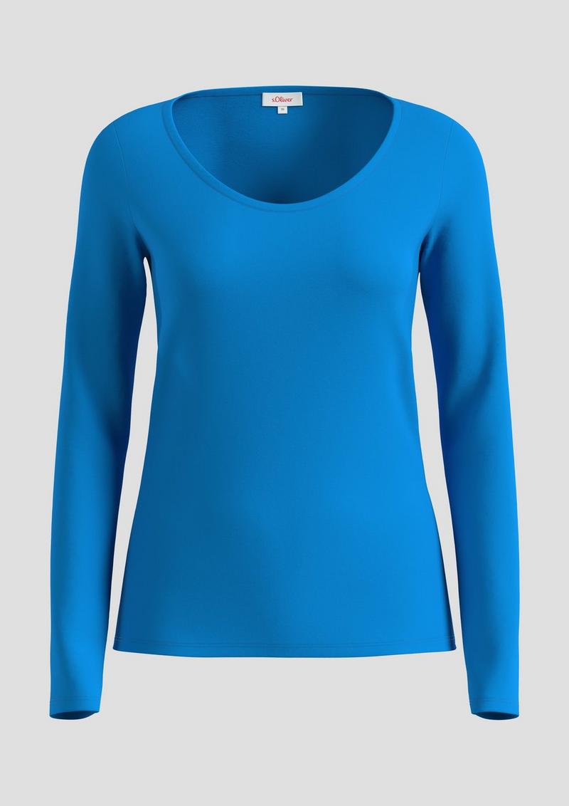 s.Oliver Longsleeve aus Baumwolljersey - royalblau