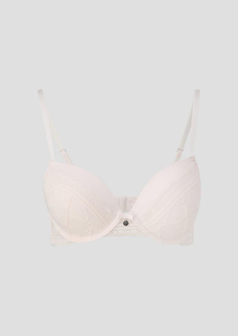 s.Oliver Push Up mit Spitze - weiß