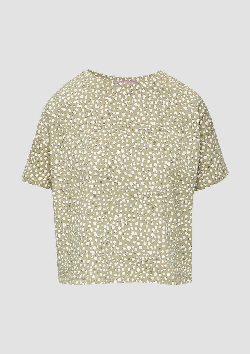 s.Oliver T-Shirt mit All-over-Print - helles olivgrün