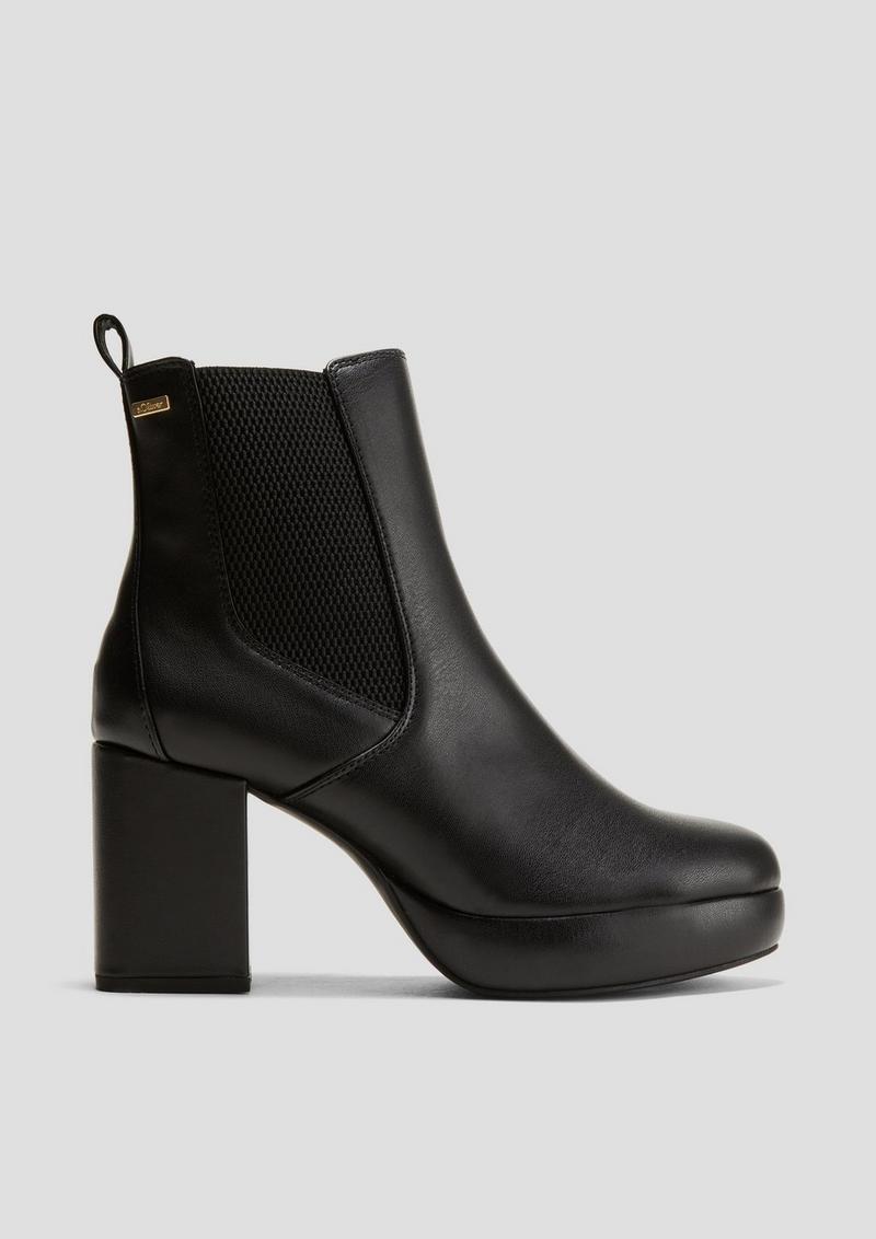 s.Oliver Chelsea Boots mit Blockabsatz - schwarz