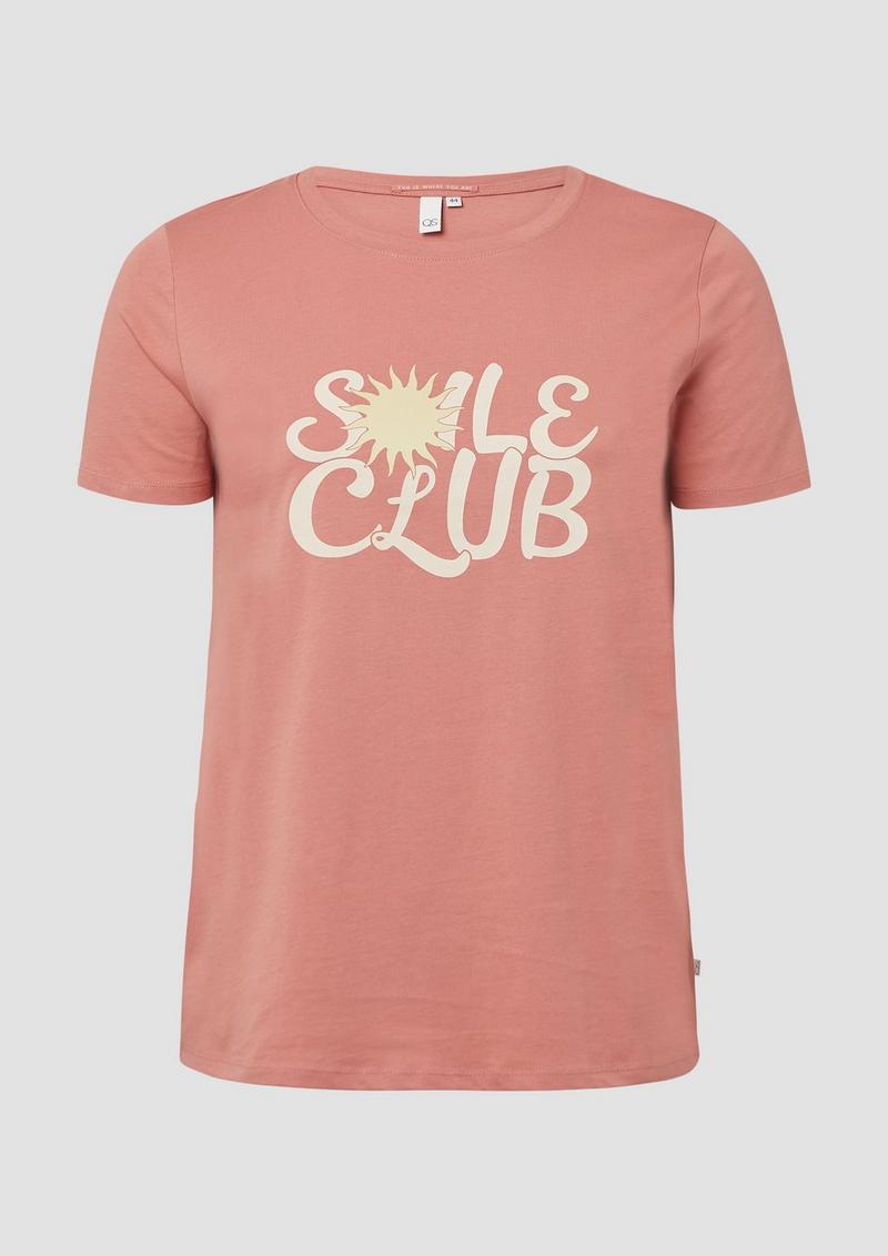 s.Oliver Baumwollshirt mit Frontprint - papaya