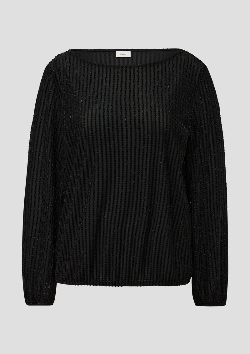 s.Oliver Bluse mit Ausbrennermuster - schwarz