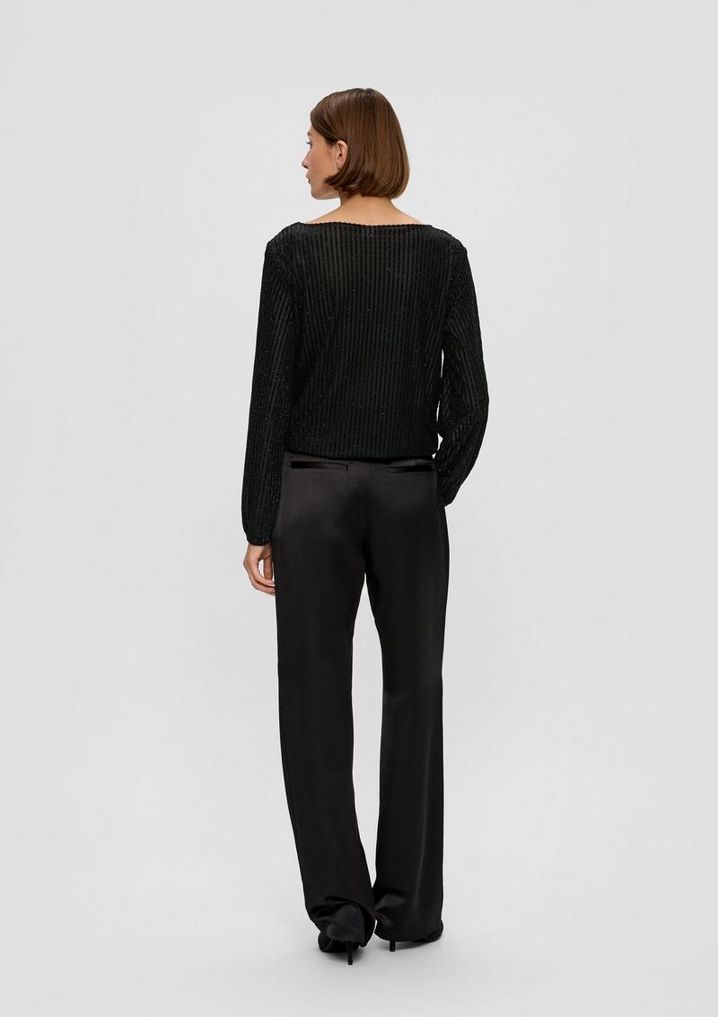 s.Oliver Bluse mit Ausbrennermuster - schwarz