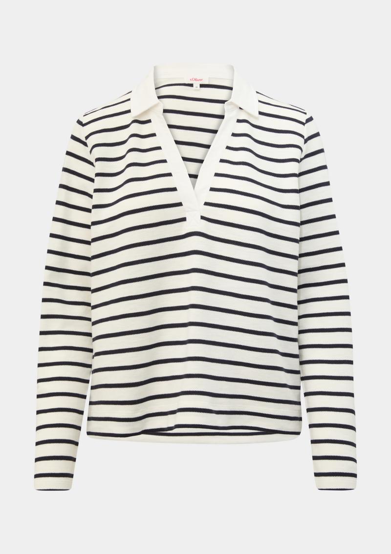 s.Oliver Longsleeve mit Streifenmuster - ecru
