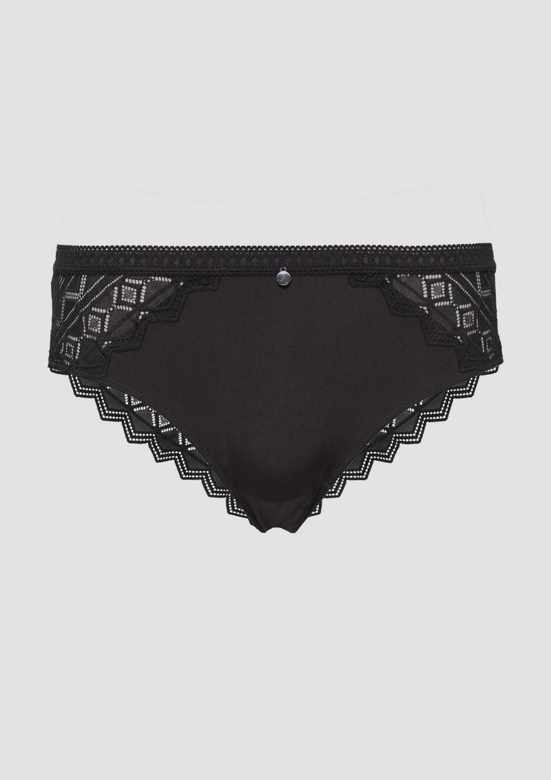 s.Oliver Slip mit Spitzen-Detail - schwarz