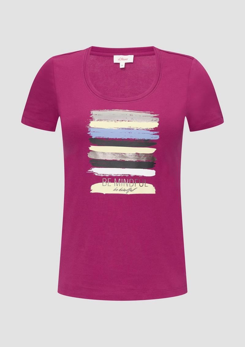 s.Oliver T-Shirt mit Frontprint - lila