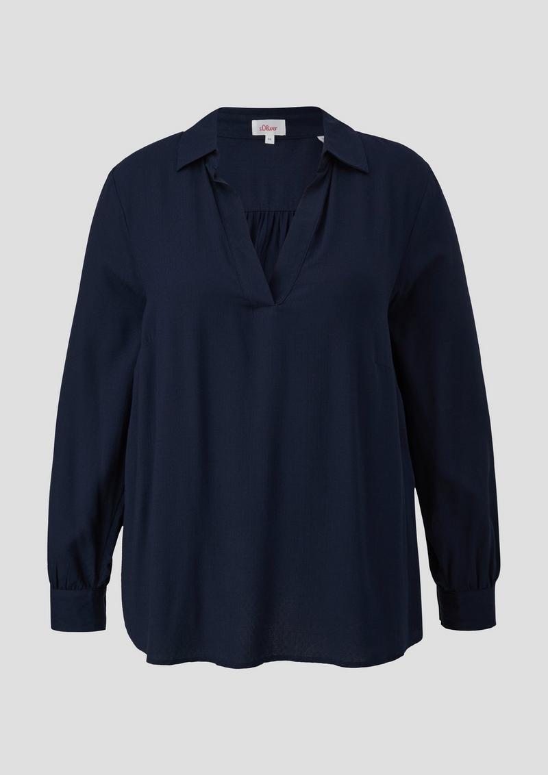 s.Oliver Viskosebluse mit All-over-Print - navy