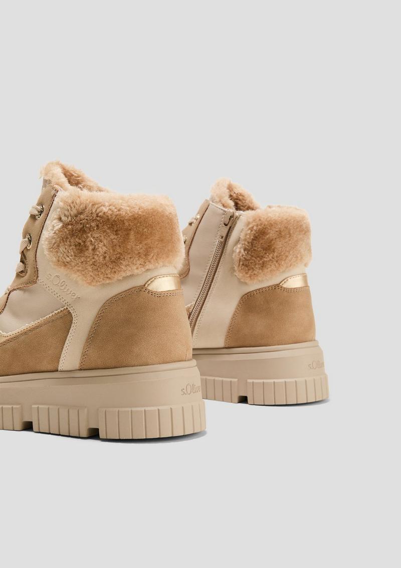 s.Oliver Boots im Materialmix - hellbraun