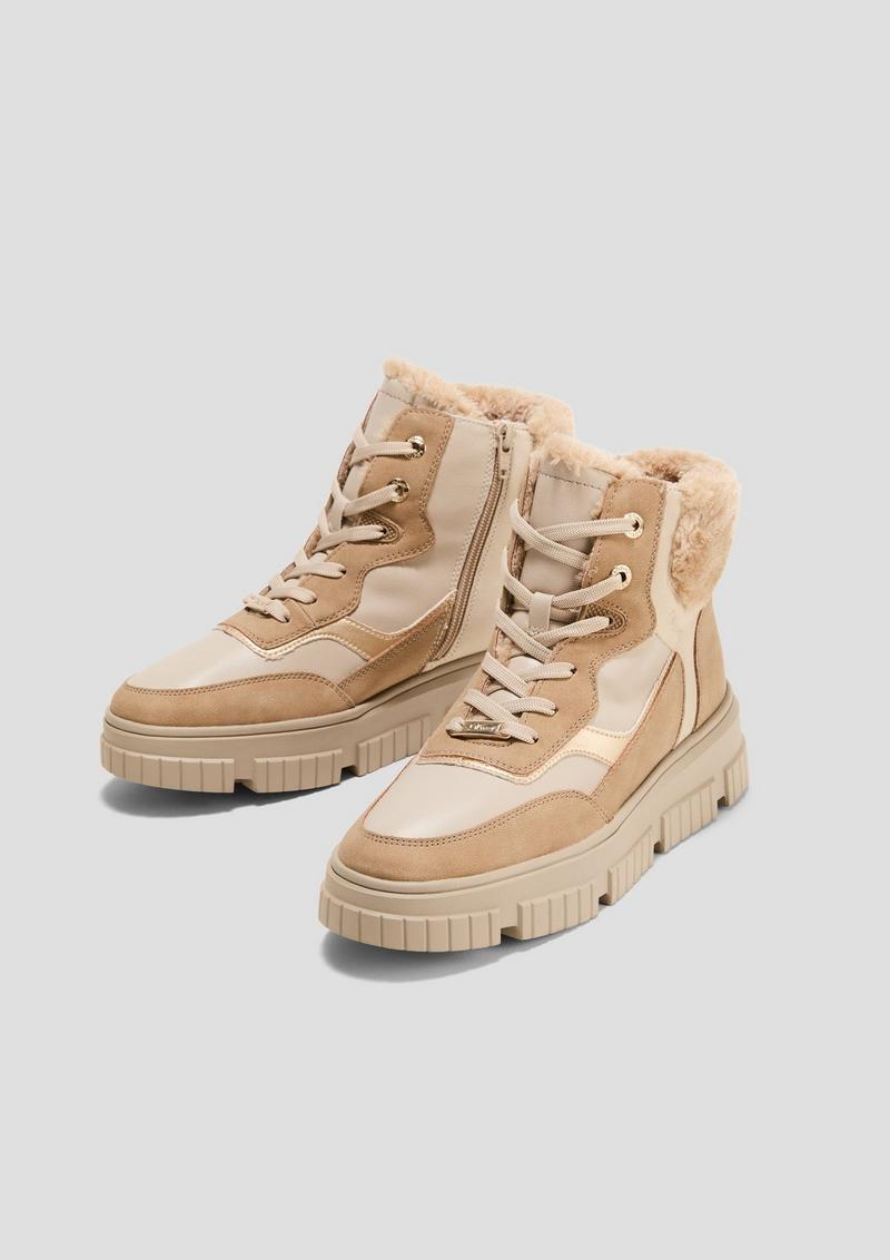 s.Oliver Boots im Materialmix - hellbraun