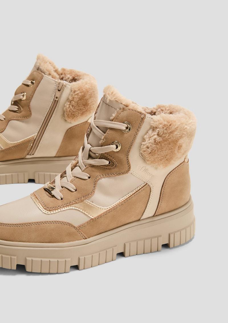 s.Oliver Boots im Materialmix - hellbraun