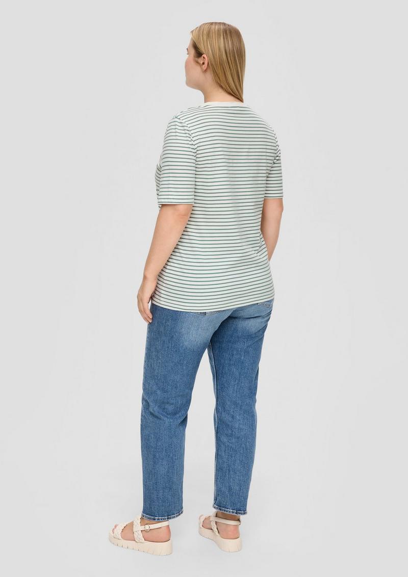 s.Oliver Weiches T-Shirt mit V-Ausschnitt - minze