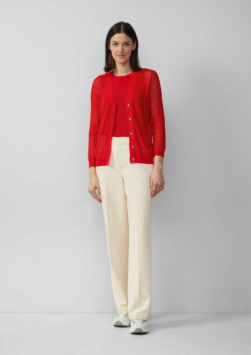 s.Oliver Ajour-Strickjacke aus Viskosemix - rot