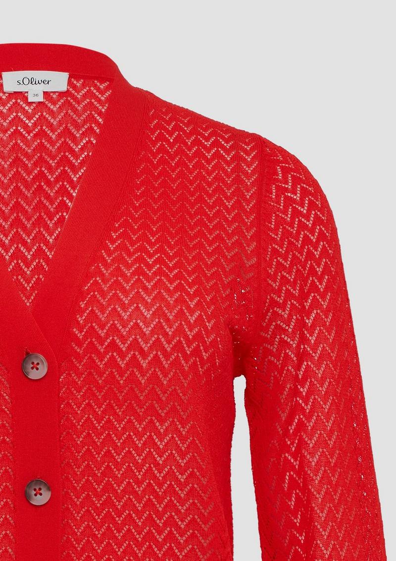 s.Oliver Ajour-Strickjacke aus Viskosemix - rot