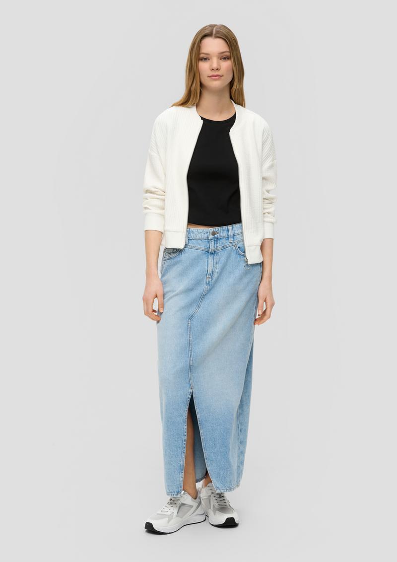 s.Oliver Cropped Top mit Rippstruktur - schwarz