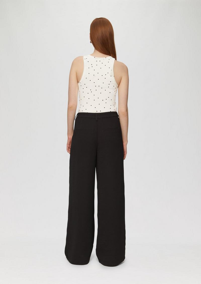 s.Oliver Geripptes Tanktop mit All-over-Print - creme