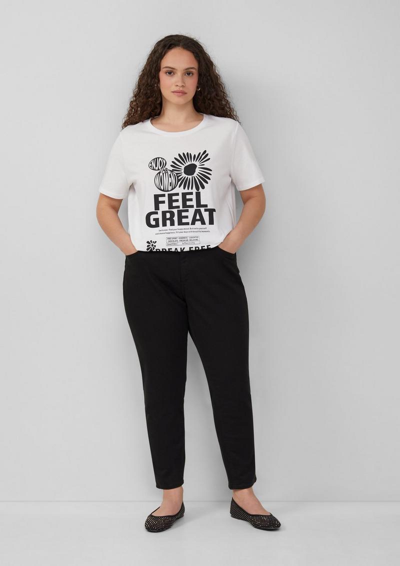 s.Oliver Baumwollshirt mit Frontprint - weiß