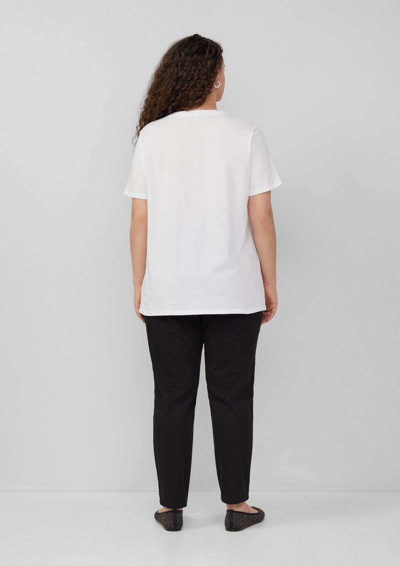 s.Oliver Baumwollshirt mit Frontprint - weiß