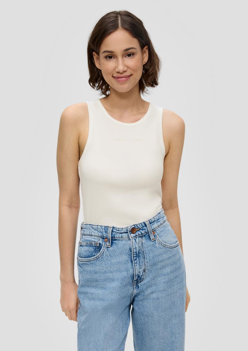 s.Oliver Tanktop aus Rippware - weiß