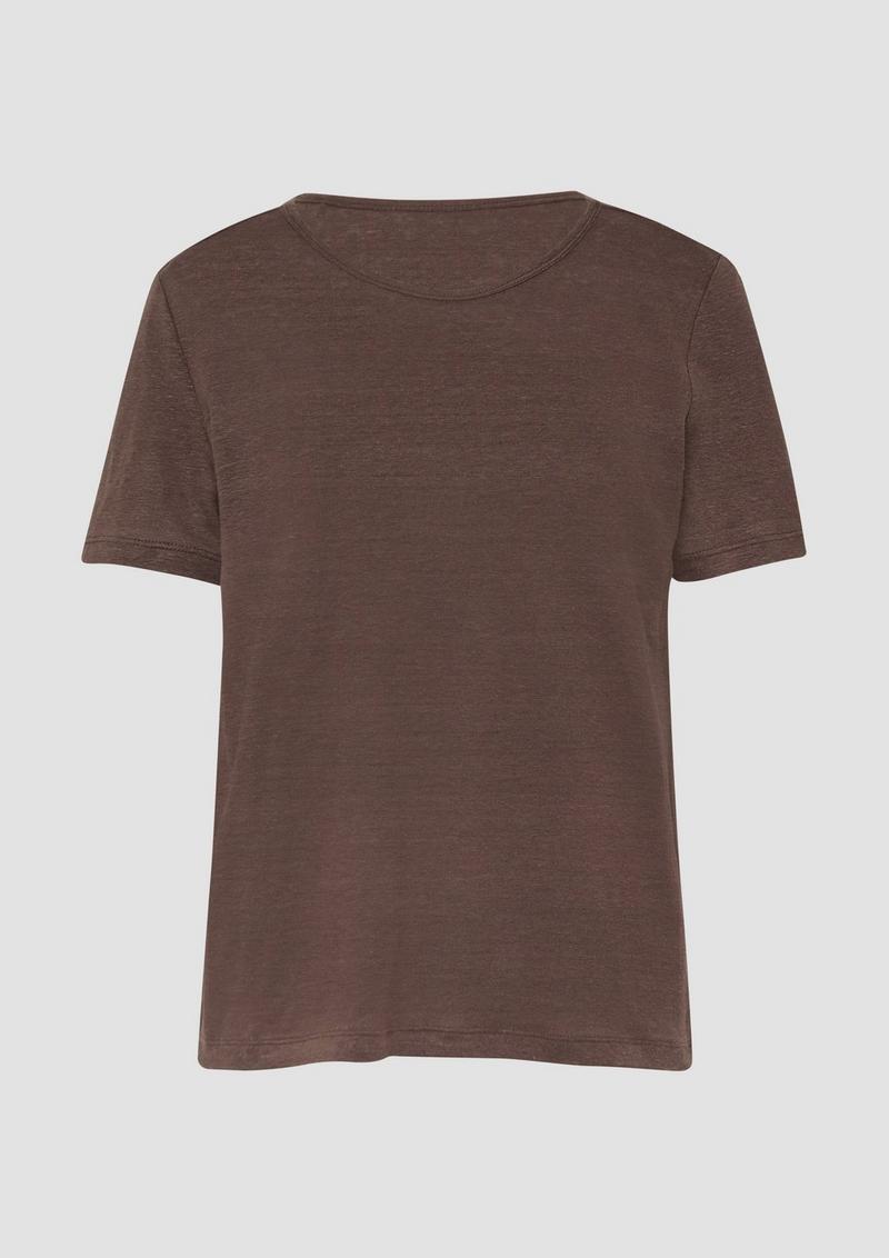 s.Oliver Jersey-T-Shirt aus Leinen - mokka