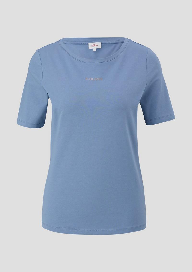 s.Oliver T-Shirt mit Logoprint - blassblau