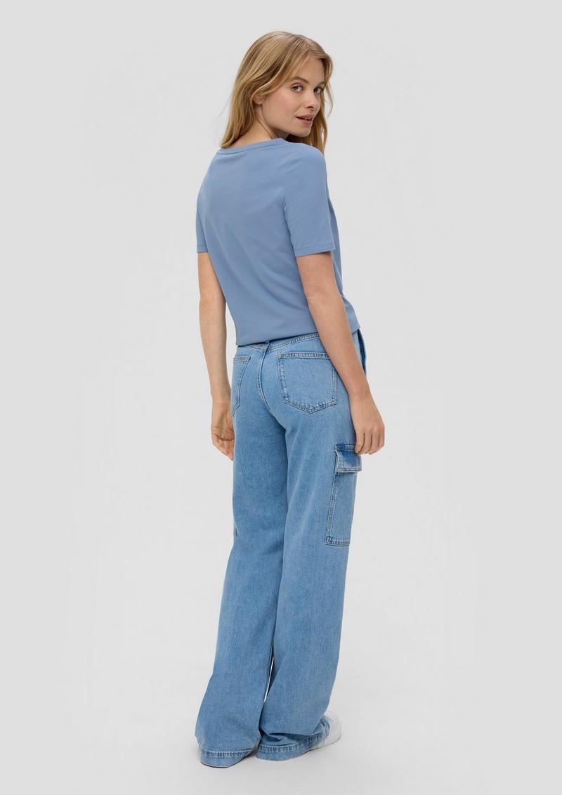 s.Oliver T-Shirt mit Logoprint - blassblau