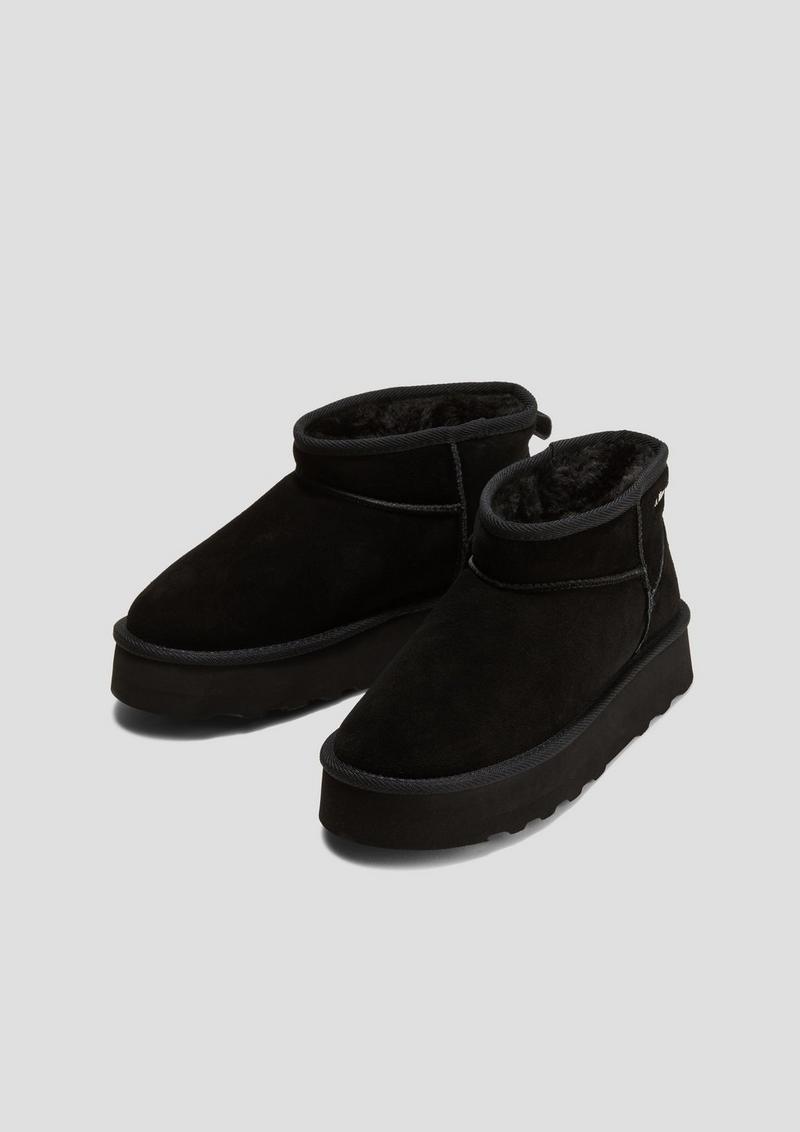s.Oliver Stiefel mit Teddyplüsch-Futter - schwarz