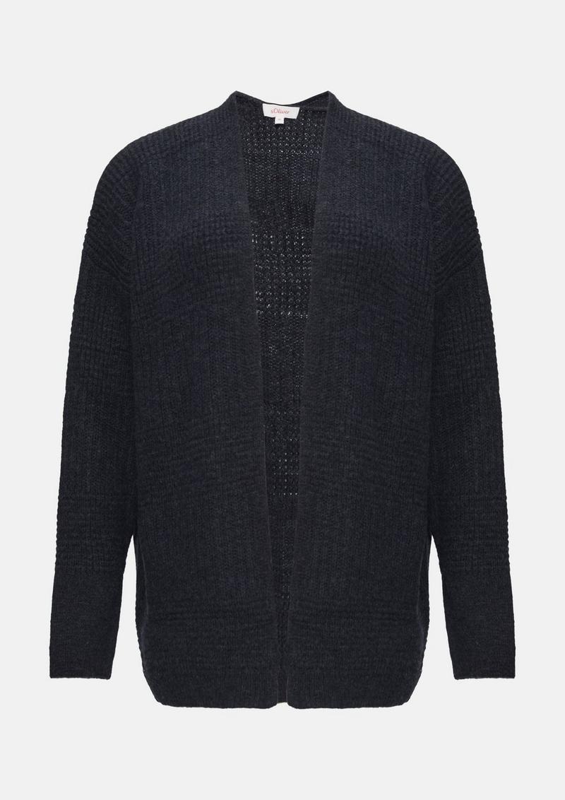 s.Oliver Flauschige Strickjacke in Oversize - navy