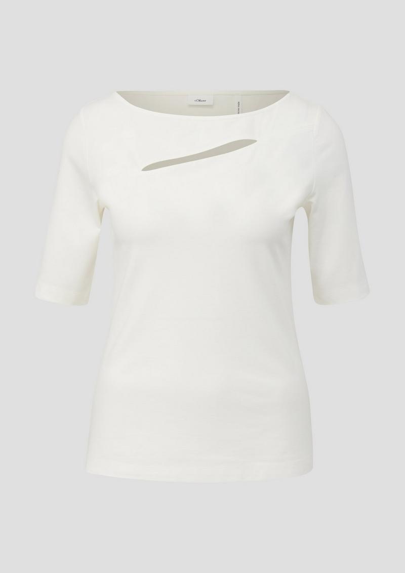 s.Oliver T-Shirt mit Schlitz - creme