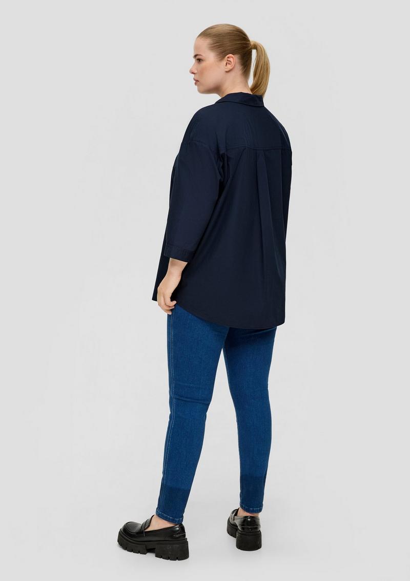 s.Oliver Bluse mit aufknöpfbarem Saum - navy
