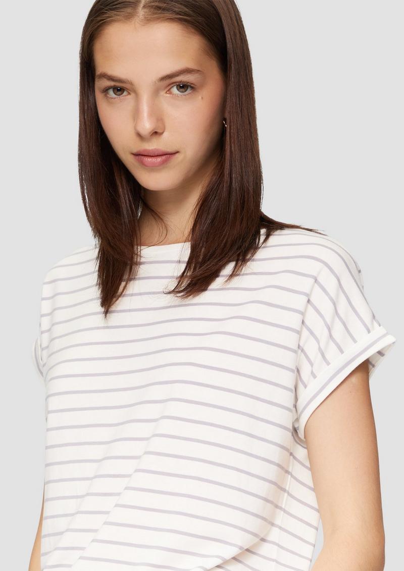s.Oliver T-Shirt aus Lyocellmix mit Ringelmuster - ecru