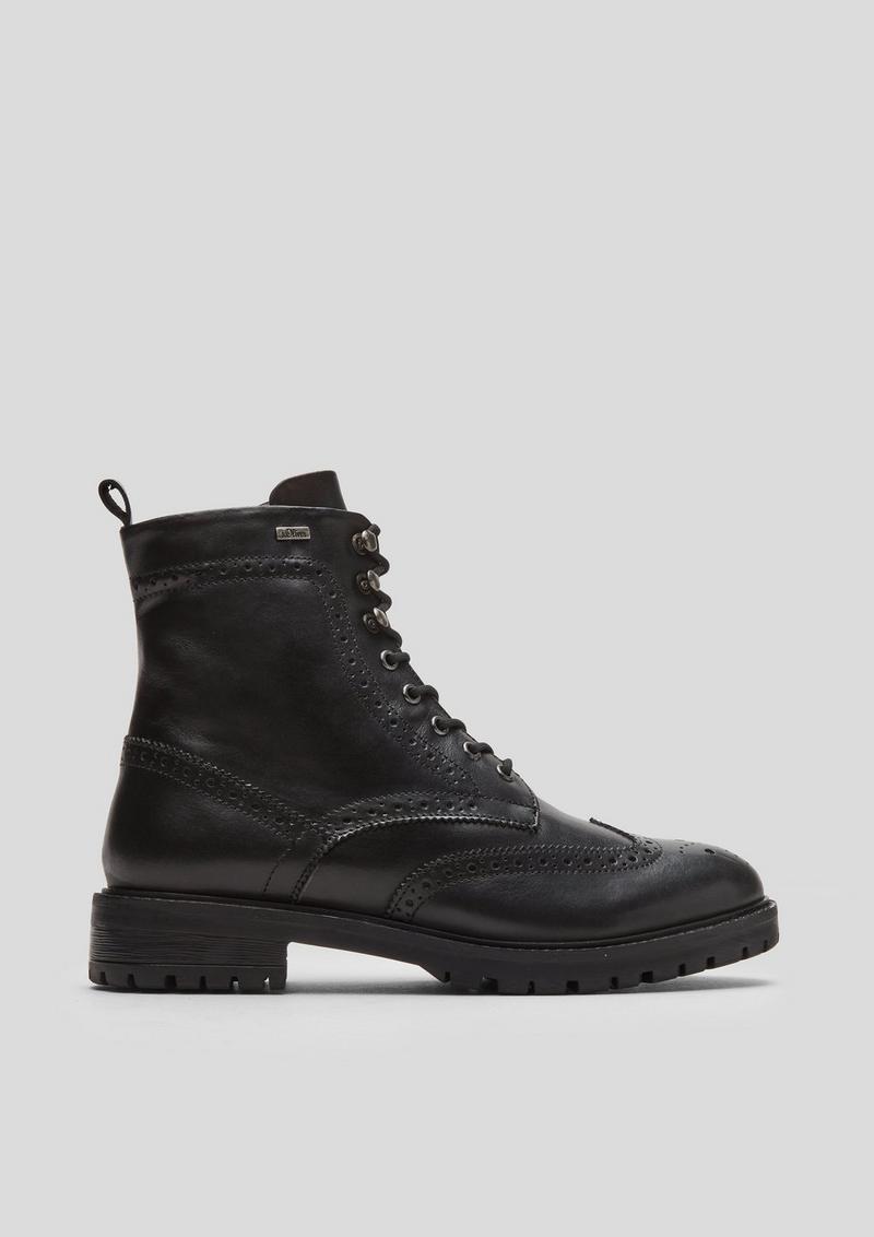 s.Oliver Brouge-Boots aus Leder - schwarz