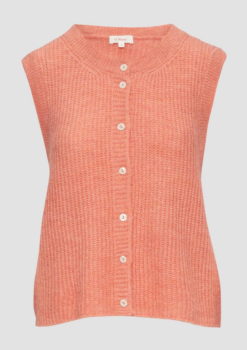 s.Oliver Geknöpfte Strickweste - orange