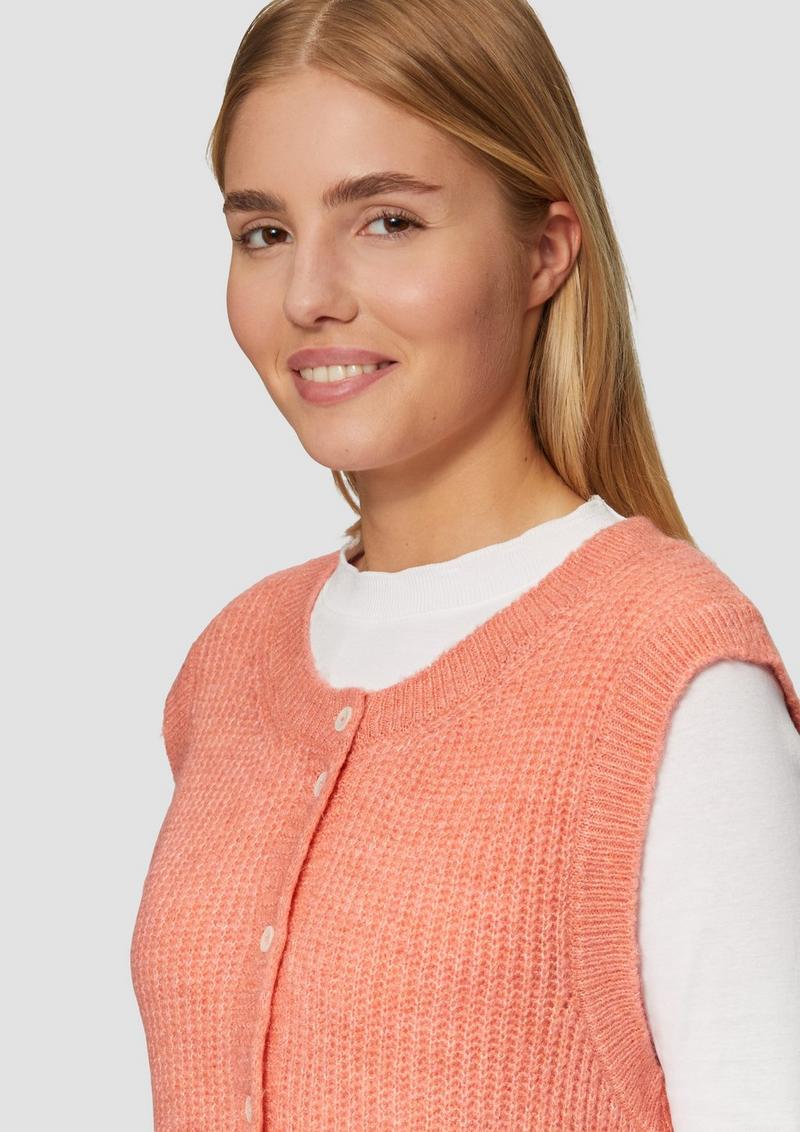 s.Oliver Geknöpfte Strickweste - orange