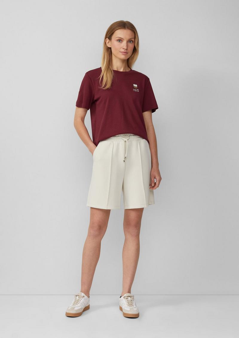 s.Oliver T-Shirt aus Interlockjersey mit Frontprint - bordeaux